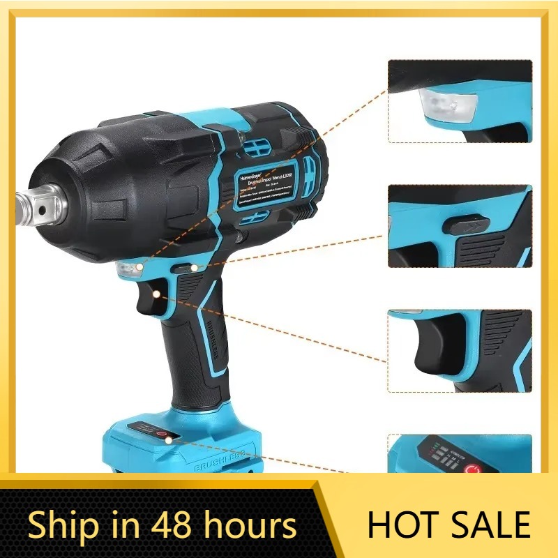 Power Tools - เฮมเมอร์ดิงเกอร์ 1600N ประแจกระแทกไร้สายแบบไร้แปรงถ่าน รุ่น LB268, เครื่องมือไฟฟ้าไร้สายพร้อมไฟ