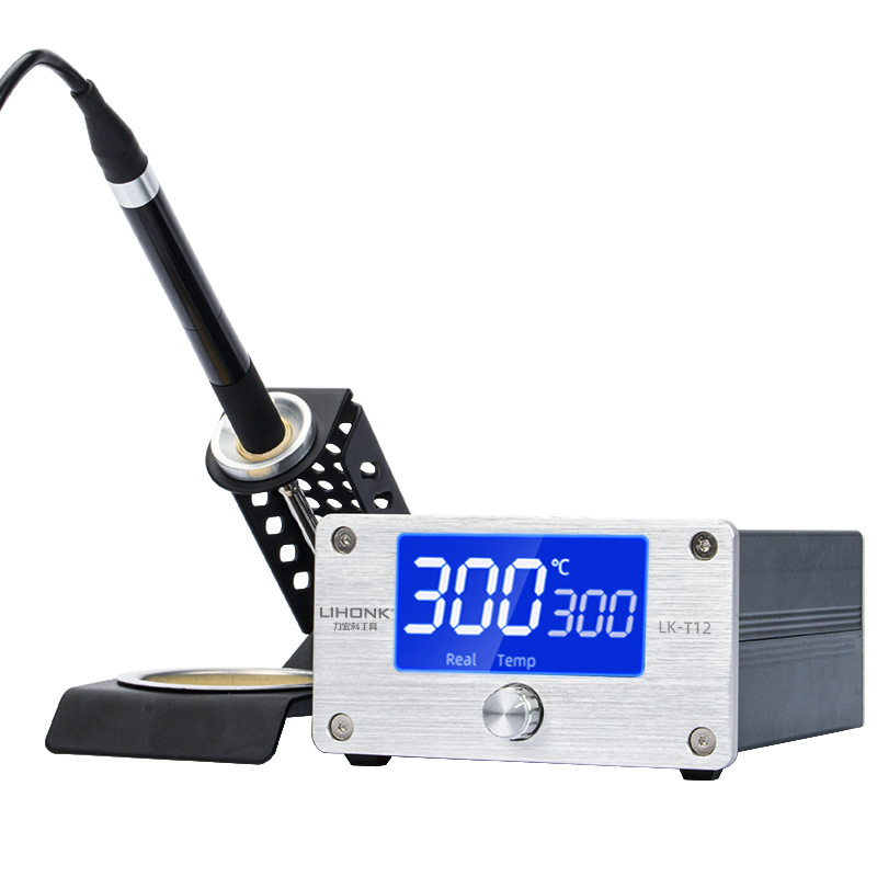 Digital Soldering Station T12 - สถานีบัดกรี T12: หัวแร้งบัดกรีดิจิตอลอัจฉริยะพร้อมระบบปรับอุณหภูมิได้—ชุดเครื่องมือบัดกรีซ่อมโทรศัพท์มือถือ