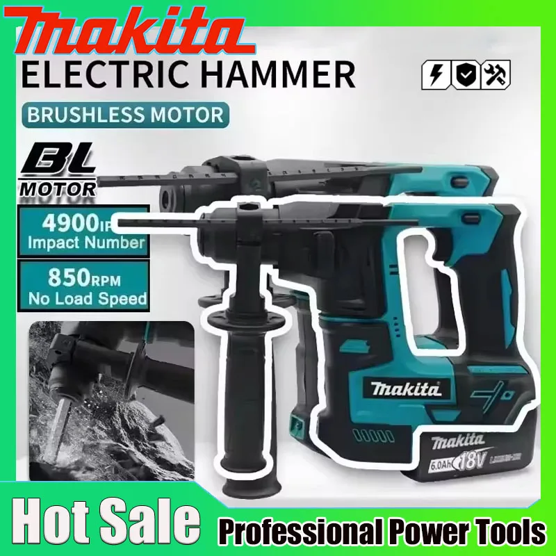 Brushless Cordless Electric Drill 18V - สว่านไร้สาย Makita Brushless Hammer 18V แบตเตอรี่ลิเธียม