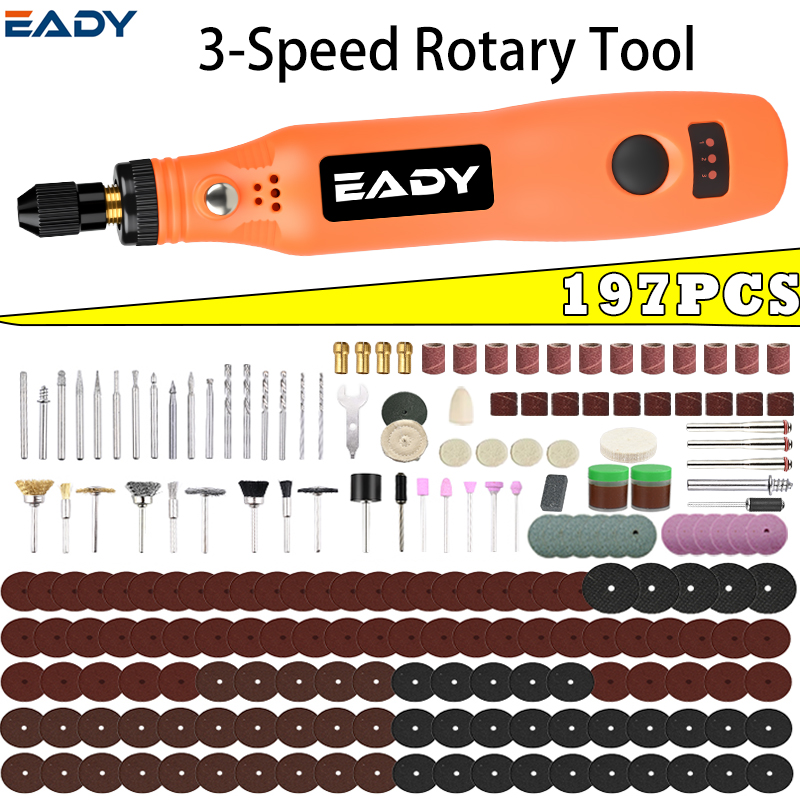 Cordless Rotary Tool Kit Accessories - ชุดเครื่องมือโรตารี่ไร้สายแบบ USB – สว่านไฟฟ้าขนาดเล็กสำหรับขัดโลหะ ทำโมเดล แกะสลักอะคริลิก