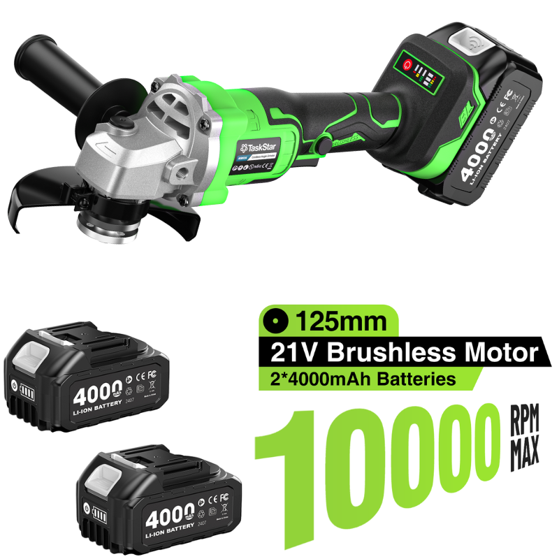 Brushless Angle Grinder Battery Powered - ชุดเครื่องเจียร TaskStar 10000 รอบต่อนาที แบบไร้สาย 21V