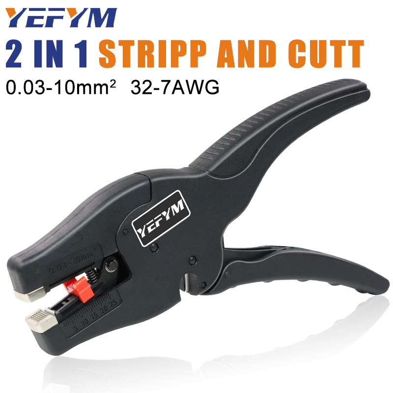 Automatic Wire Stripper Cutter - คีมปอกสายไฟและเครื่องตัด YE-D10แบบ2 in 1เครื่องมือสำหรับงานหนักเครื่องมือซ่อมแซมไฟฟ้าขนาดเล็ก0.03-10mm2/32-7AWG