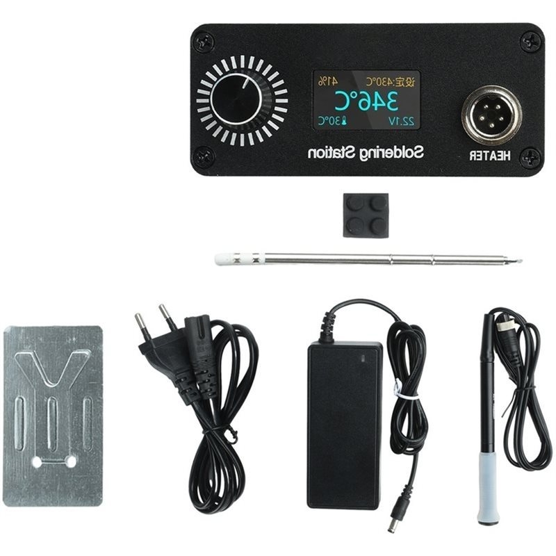 Digital Soldering Station T12 - AB11-T12 สำหรับงานซ่อมแซมภายในบ้าน สถานีบัดกรีแบบพกพา ชุดเครื่องมือบัดกรีดิจิตอลขนาดเล็ก ระดับมืออาชีพ พร้อมหน้าจอ