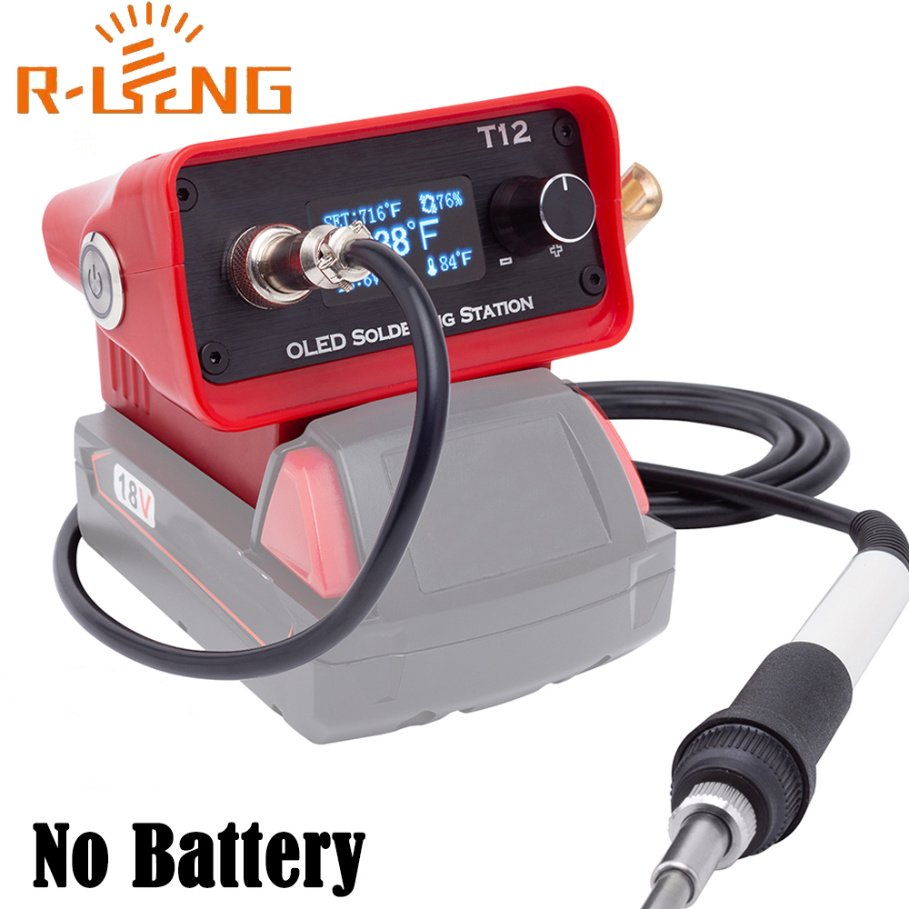 Digital Soldering Station T12 - OLED T12 การประสาน สถานีเหล็กปรับสถานีเชื่อมสําหรับ Milwaukee 18V