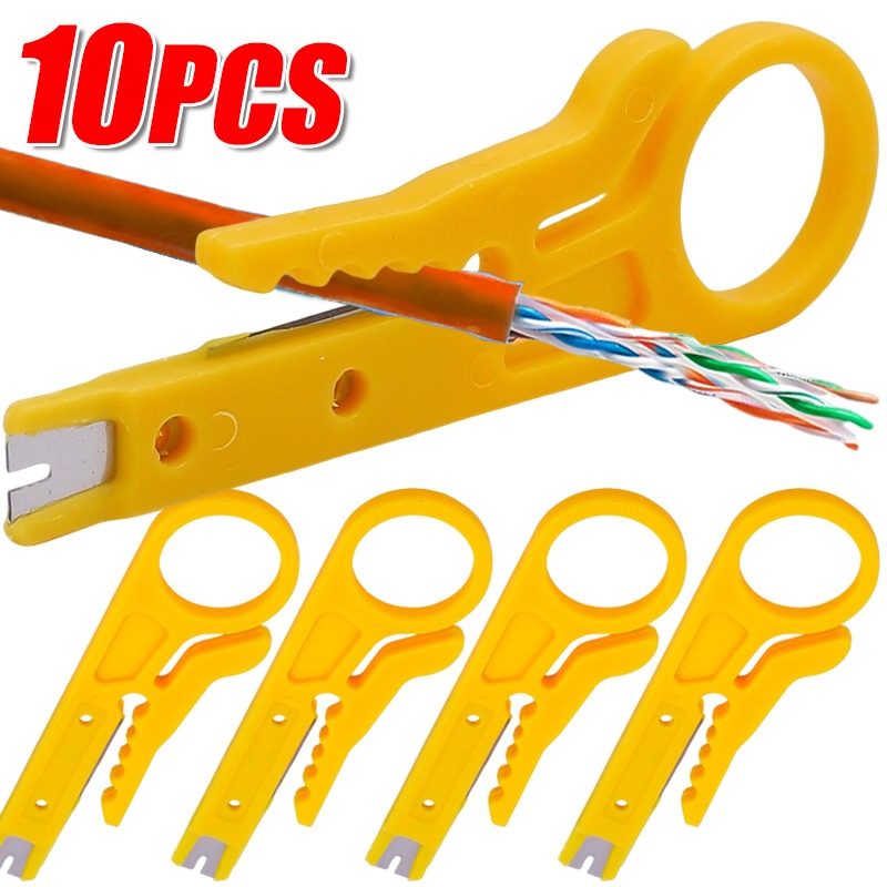 Automatic Wire Stripper Cutter - เครื่องมือตัดและปอกสายไฟแบบพกพาขนาดเล็ก 10/1 ชิ้น คีมตัดและปอกสายไฟอเนกประสงค์ คีมย้ำสายไฟ เครื่องมือตัดและเจาะสายไฟ