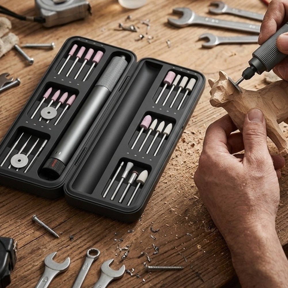 Cordless Rotary Tool Kit Accessories - ชุดเครื่องมือโรตารี่ไร้สาย พร้อมอุปกรณ์เสริม 24 ชิ้น ปากกาแกะสลักไฟฟ้า ปรับความเร็วได้