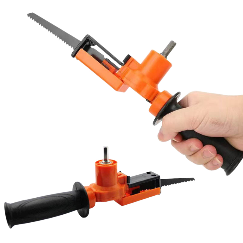 Reciprocating Saw Attachment Drill - อะแดปเตอร์เลื่อยไฟฟ้าแบบลูกสูบ อุปกรณ์ต่อเลื่อยไฟฟ้ากับสว่านพร้อมใบเลื่อยและด้ามจับสำหรับตัดไม้และโลหะ