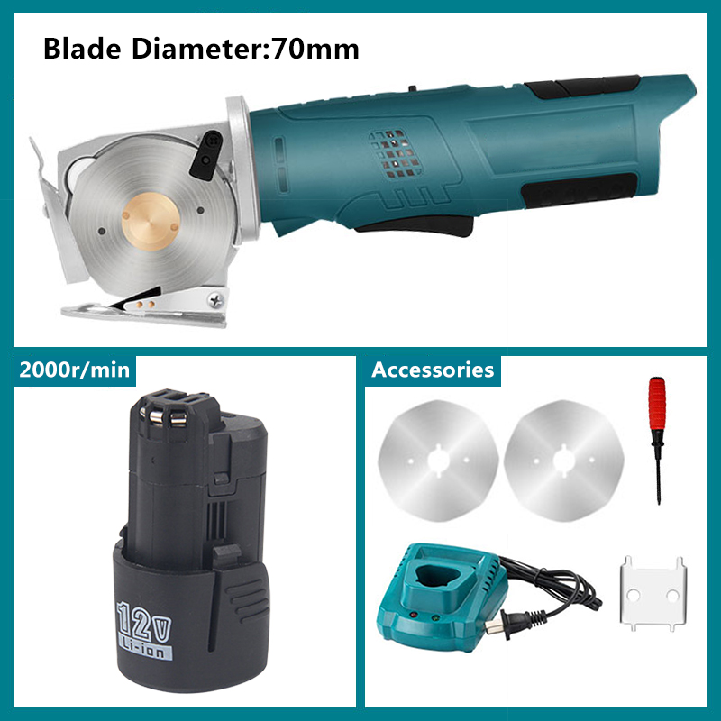 Cordless Rotary Tool Kit Accessories - เครื่องตัดผ้าโรตารี่ไฟฟ้ากรรไกรตัดกลมไฟฟ้าไร้สาย12V เหมาะสำหรับการตัดกระดาษย่นชุดกล่องเครื่องมือแบตเตอรี่ลิเธียม Bosch