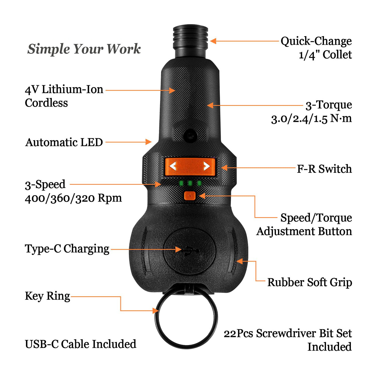 ไขควงไฟฟ้าไร้สายแบบชาร์จไฟได้  - Electric Screwdriver Rechargeable Usb บทวิจารณ์และราคา