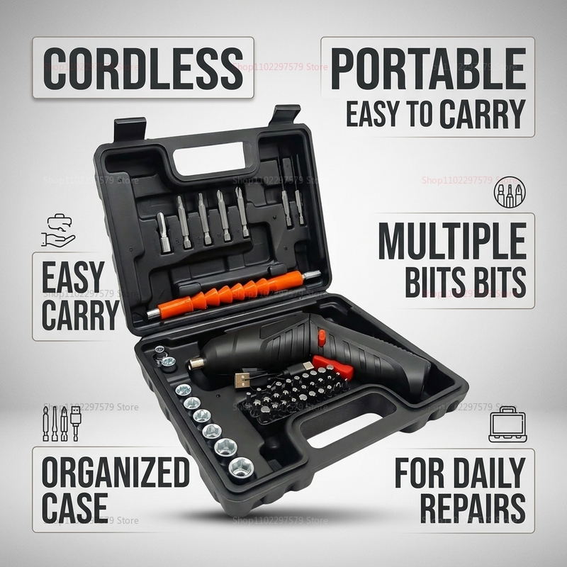 ชุดไขควงไฟฟ้าแบบชาร์จได้ 47 ชิ - Electric Screwdriver Rechargeable Usb บทวิจารณ์และราคา