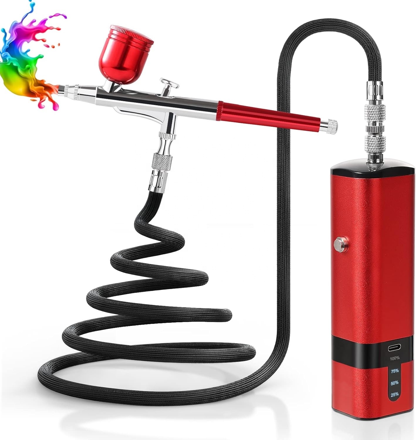 ชุดแอร์บรัชพร้อมคอมเพรสเซอร์,  - Airbrush Kit With Mini Compressor บทวิจารณ์และราคา