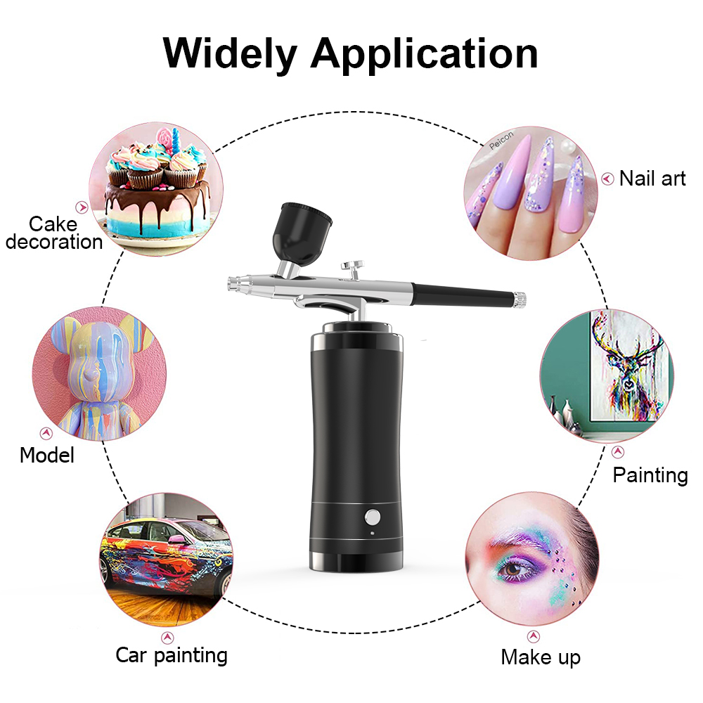 Airbrush ไร้สาย Airbrush ชุดคอ - Airbrush Kit With Mini Compressor บทวิจารณ์และราคา