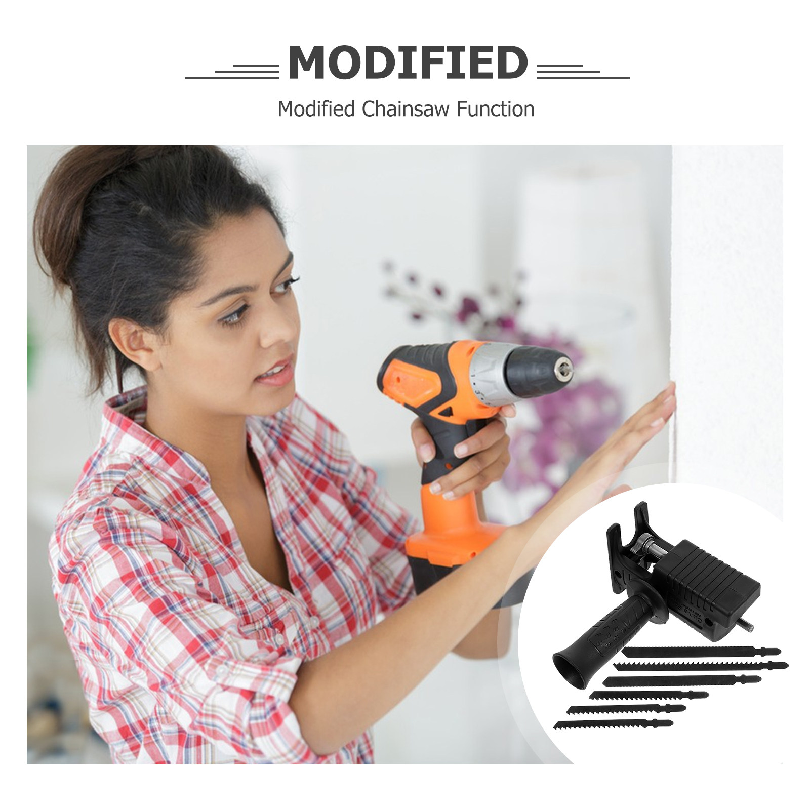 ชุดอุปกรณ์แปลงสว่านไฟฟ้า 7 ชิ้ - Reciprocating Saw Attachment Drill บทวิจารณ์และราคา