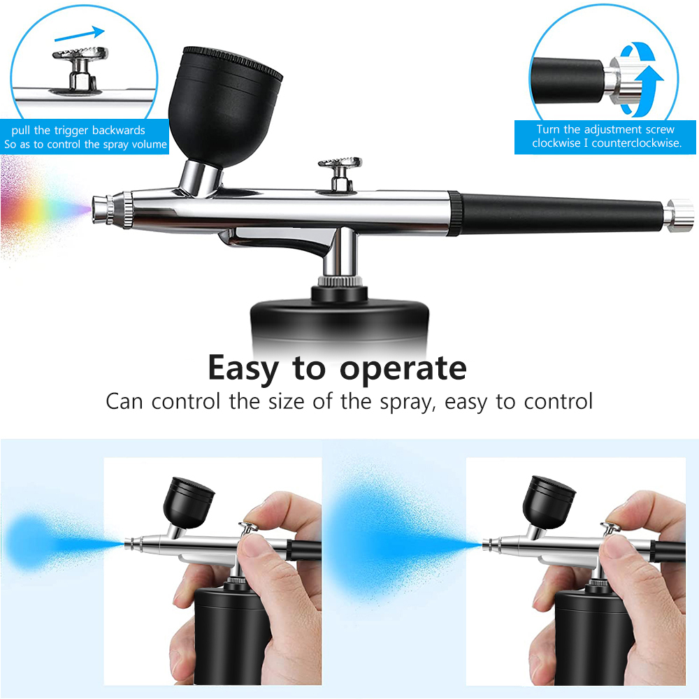 ชุดแอร์บรัชขนาดเล็กแบบชาร์จไฟไ - Airbrush Kit With Mini Compressor บทวิจารณ์และราคา