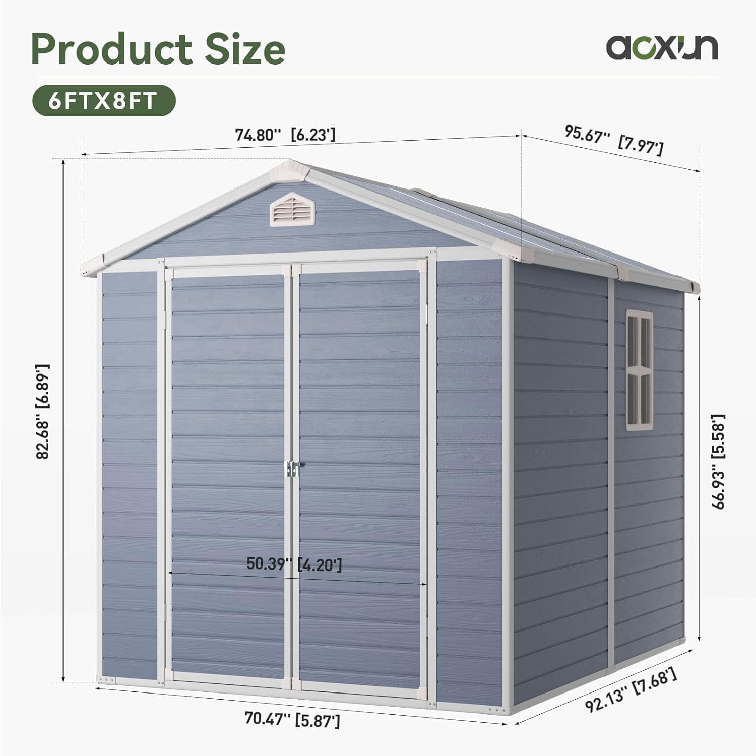 โรงเก็บของกลางแจ้งขนาด 6x8 ฟุต - Garden Tools บทวิจารณ์และราคา