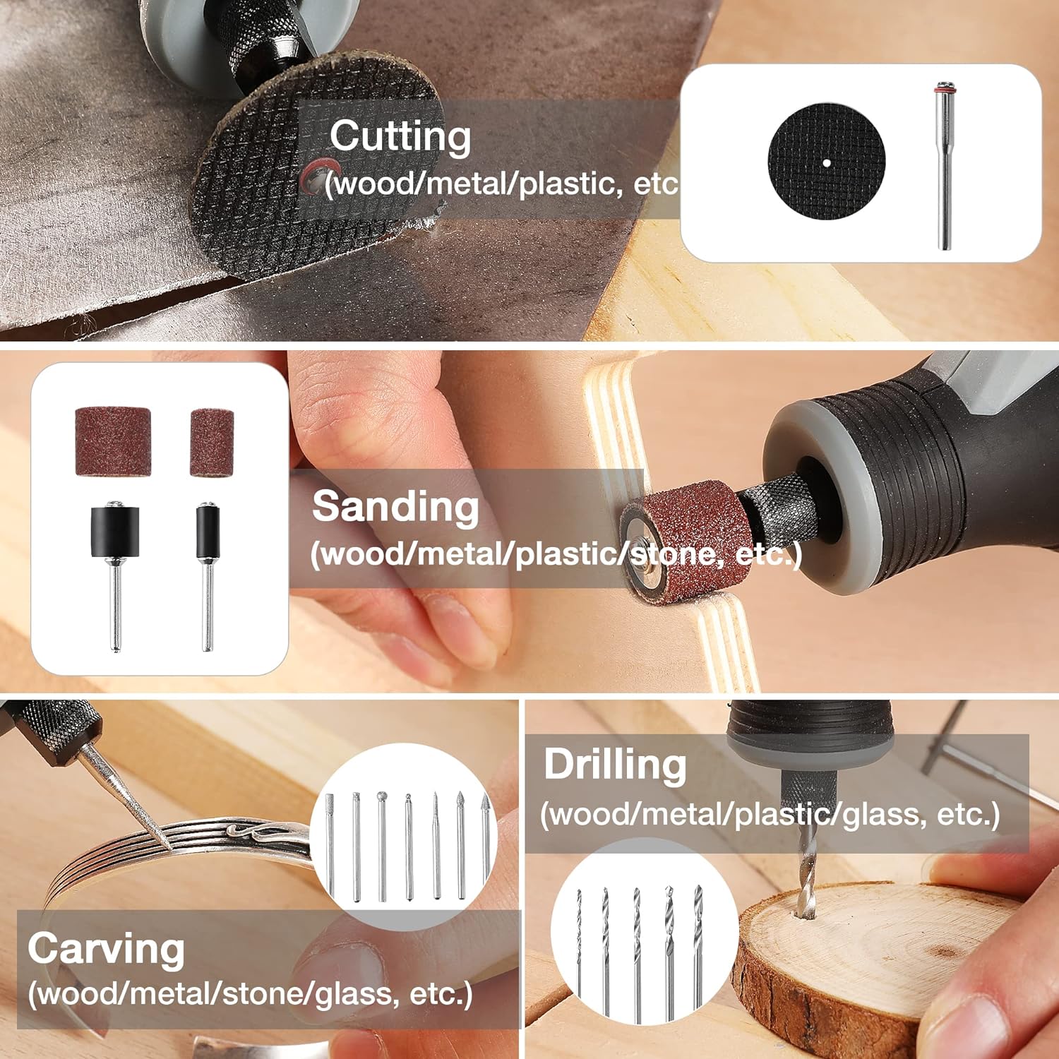 ชุดเครื่องมือโรตารี่ขนาดเล็กไร - Cordless Rotary Tool Kit Accessories บทวิจารณ์และราคา