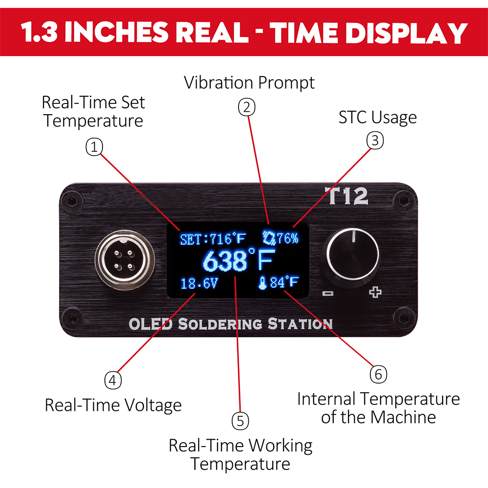 OLED T12 การประสาน สถานีเหล็กป - Digital Soldering Station T12 บทวิจารณ์และราคา