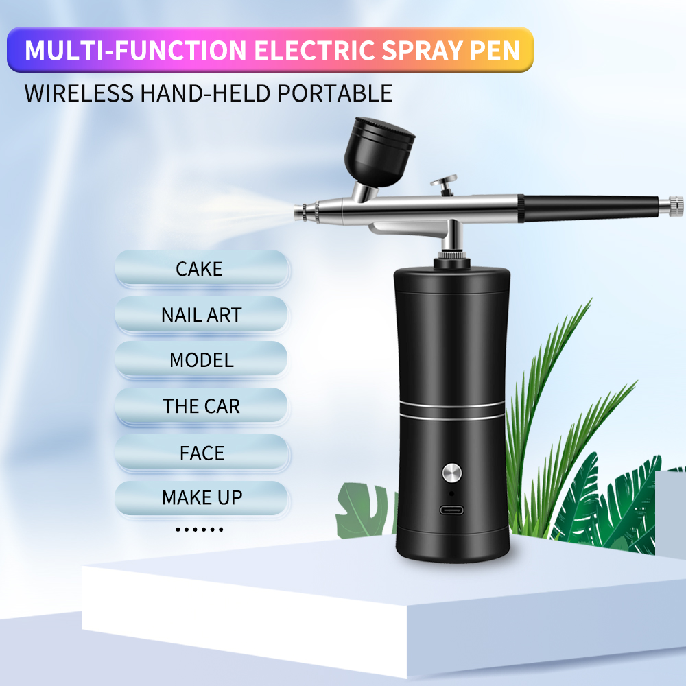 แอร์บรัชไร้สายแบบพกพา ชาร์จไฟไ - Airbrush Kit With Mini Compressor บทวิจารณ์และราคา