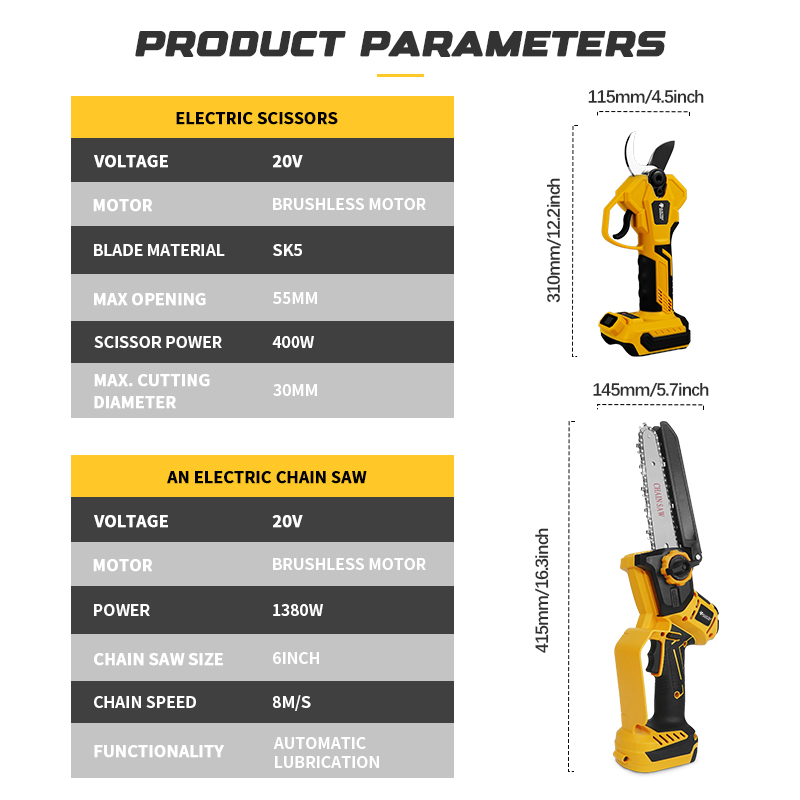 เลื่อยโซ่ไฟฟ้าไร้แปรงถ่าน 6 นิ - Mini Electric Chainsaw 6 Inch บทวิจารณ์และราคา