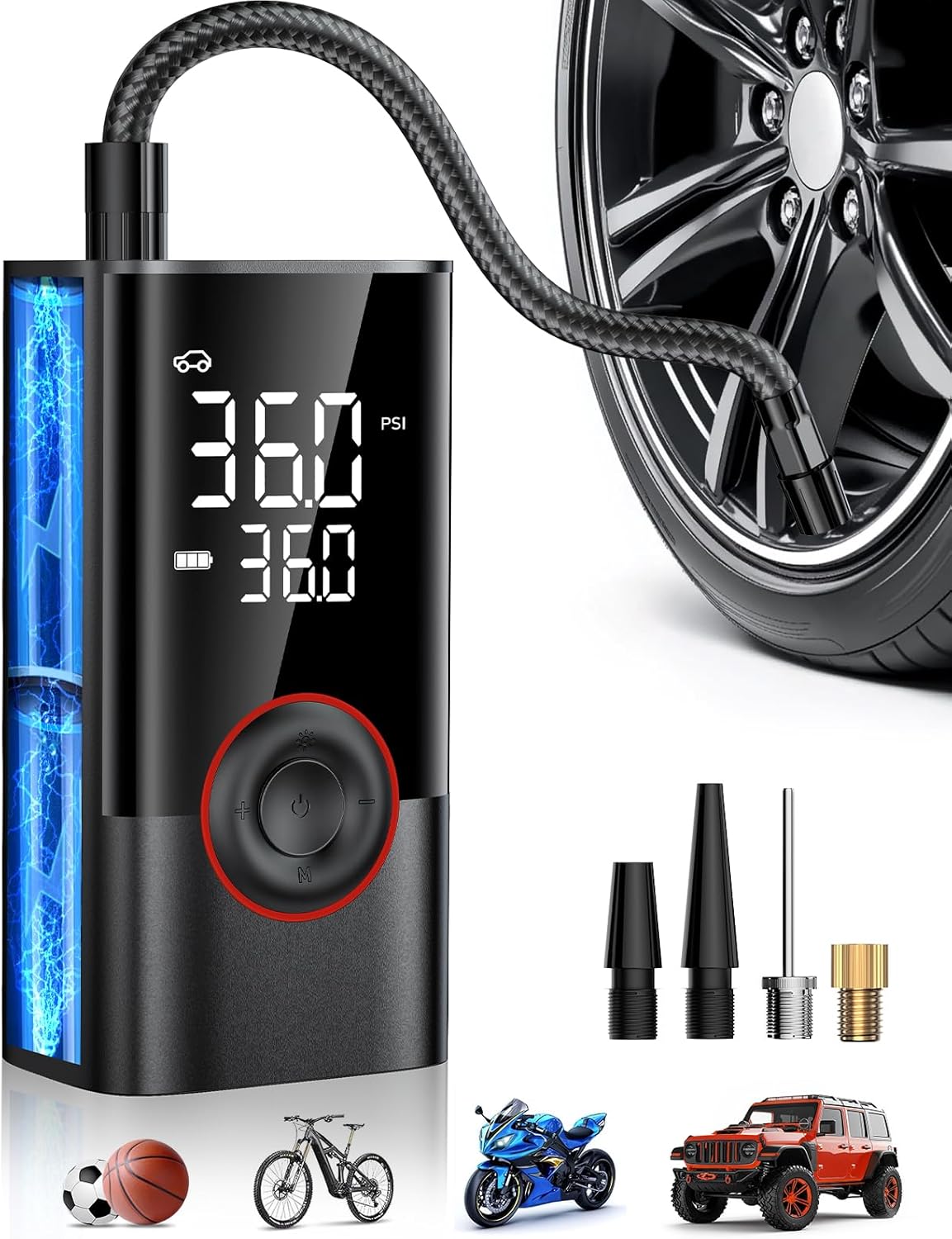 เครื่องสูบลมยางแบบพกพาไร้สายขน - Electrical บทวิจารณ์และราคา
