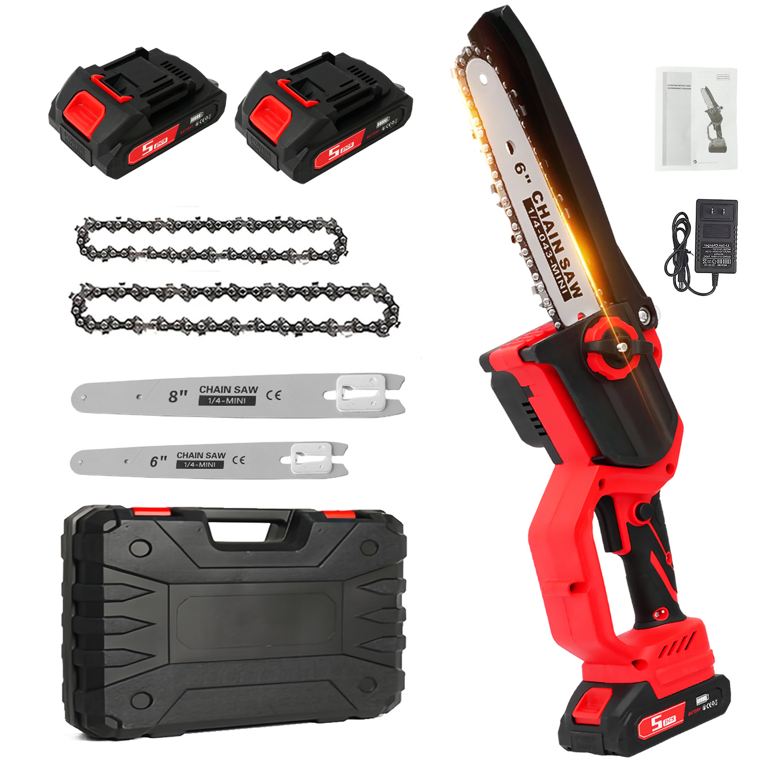 เลื่อยไฟฟ้า 1380W ความเร็วสูง  - Mini Electric Chainsaw 6 Inch บทวิจารณ์และราคา