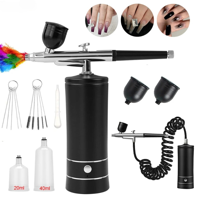 ชุดอุปกรณ์เพ้นท์เล็บแอร์บรัช พ - Airbrush Kit With Mini Compressor บทวิจารณ์และราคา