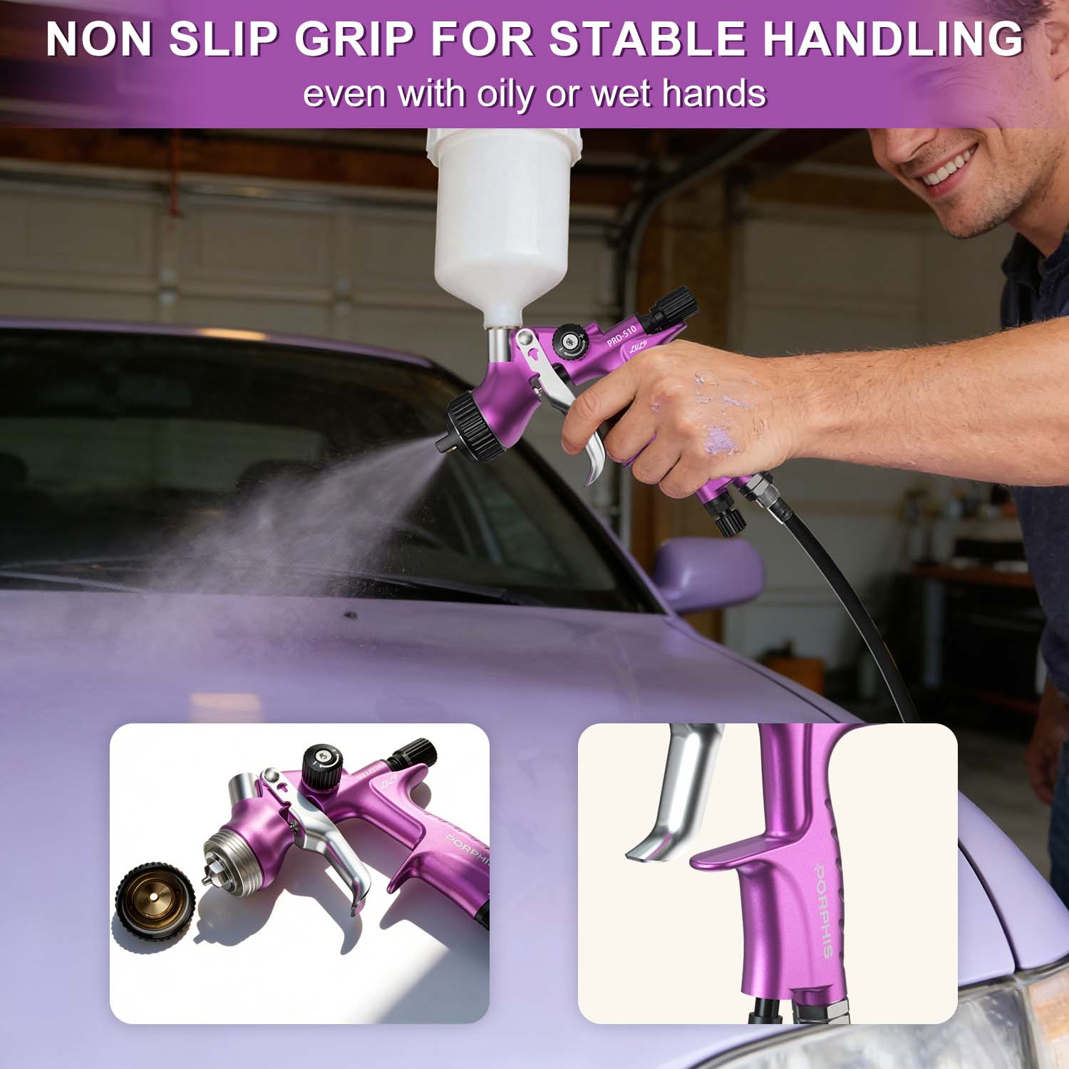 ปืนพ่นสีแบบ LVLP รุ่น PORPHIS  - Airbrush Kit With Mini Compressor บทวิจารณ์และราคา