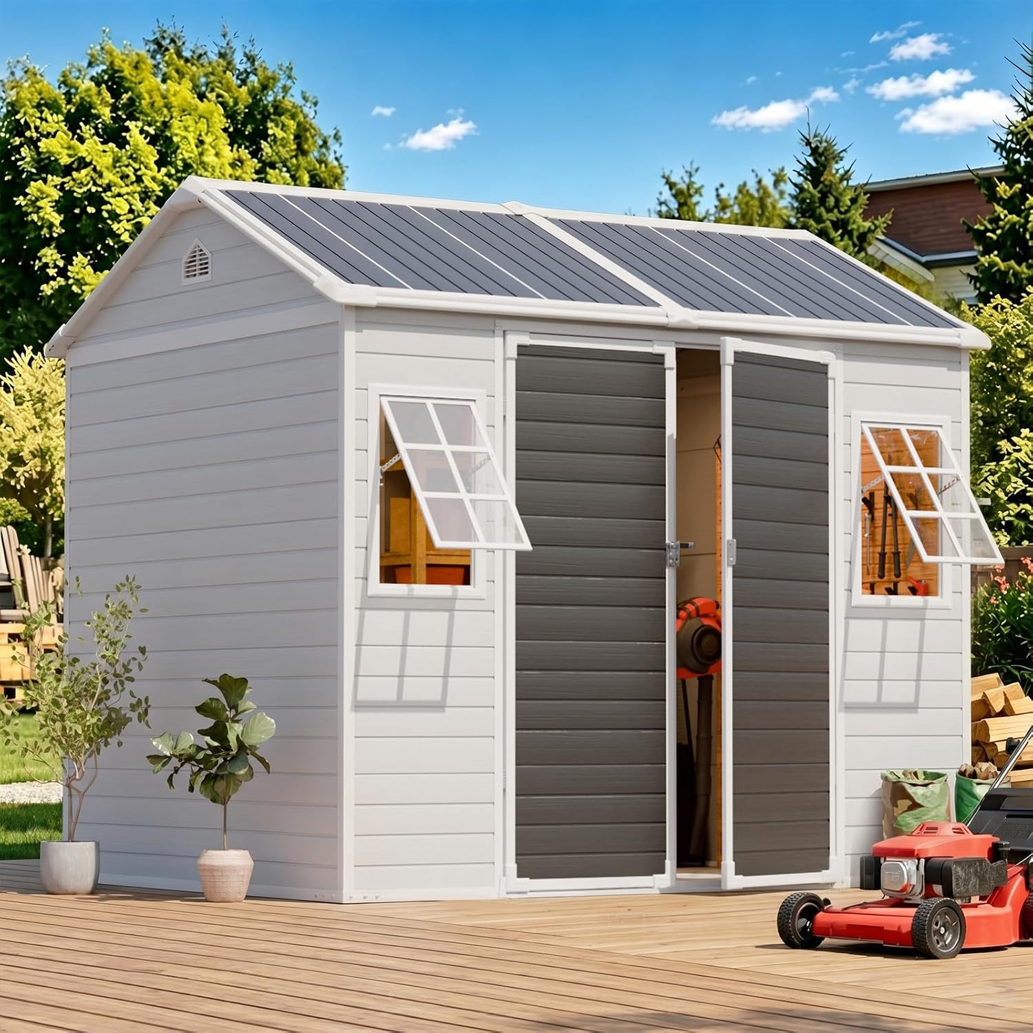 โรงเก็บของเรซินขนาด 8x6 ฟุต พร - Garden Tools บทวิจารณ์และราคา
