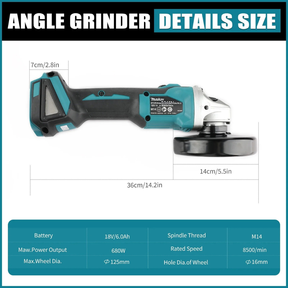 เครื่องเจียรไฟฟ้าไร้สาย Makita - Brushless Angle Grinder Battery Powered บทวิจารณ์และราคา