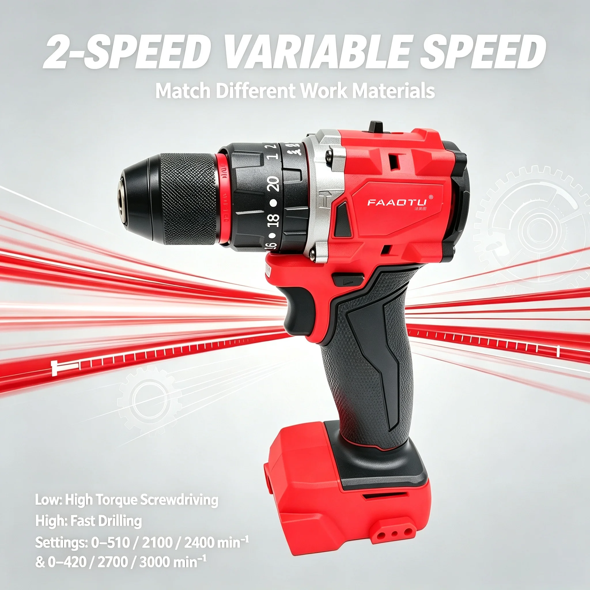FAAOTU 18V สว่านกระแทกไร้สายแบ - Brushless Cordless Electric Drill 18V บทวิจารณ์และราคา