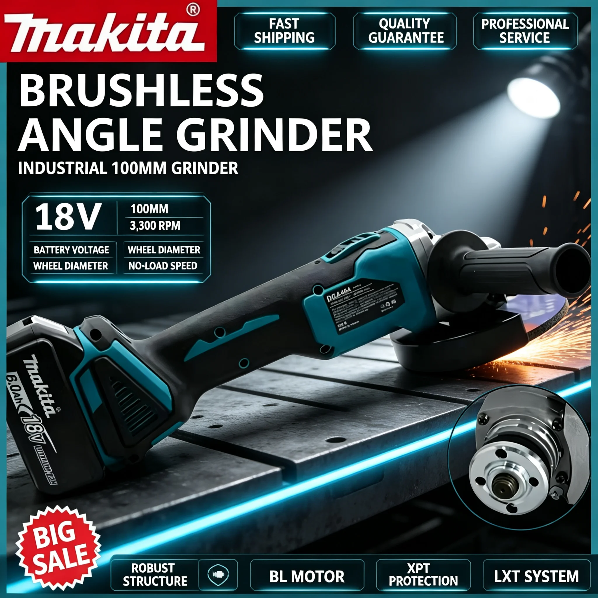 เครื่องเจียรไฟฟ้าไร้แปรงถ่าน M - Brushless Angle Grinder Battery Powered บทวิจารณ์และราคา